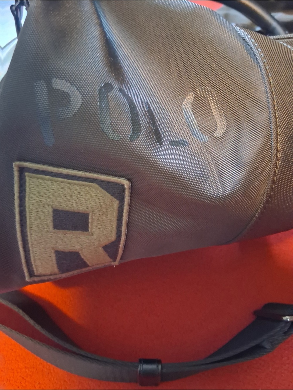Polo by Ralph Lauren Olive Green Men's Duffel Bag with Black Leather Handles - Picture 3 of 9